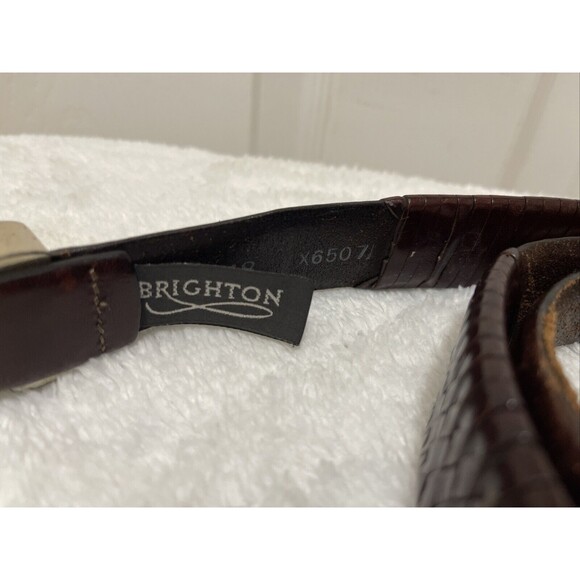 Brighton Mens Leather Braided Belt Size 48 Brown - Picture 9 of 10